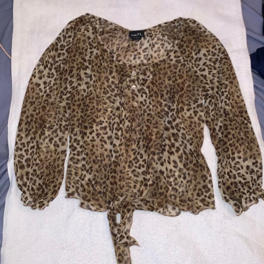 Sheer leopard print top